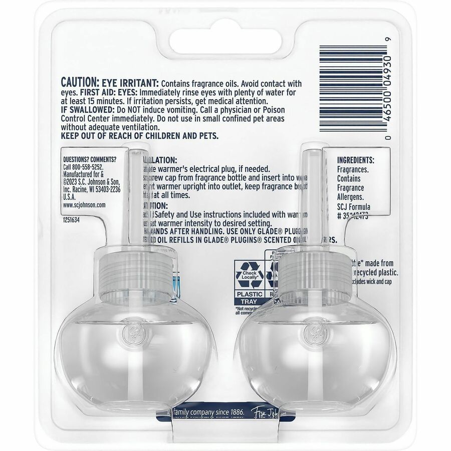 Glade PlugIns Juniper & Teak Refills - Plug-in - Phthalate-free, Paraben-free, Formaldehyde-free, Nitro Musk Free - 6 / Carton