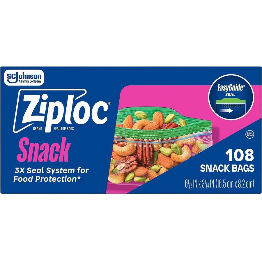 SC Johnson Snack Size Storage Bags - Textured - Clear - Plastic