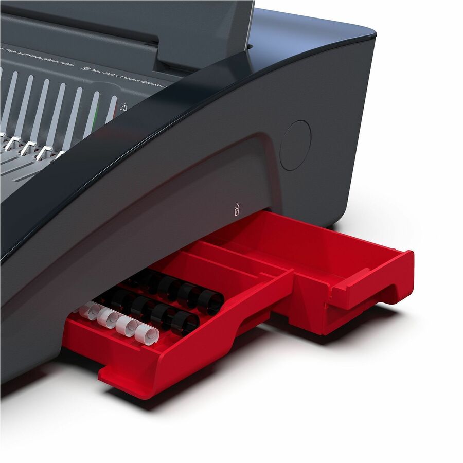 GBC CB25E CombBind Electric Punch and Bind Machine - CombBind - 500 Sheet(s) Bind - 25 Punch - 5.4" Height x 18.4" Width x 15.8" Depth - Black, Red