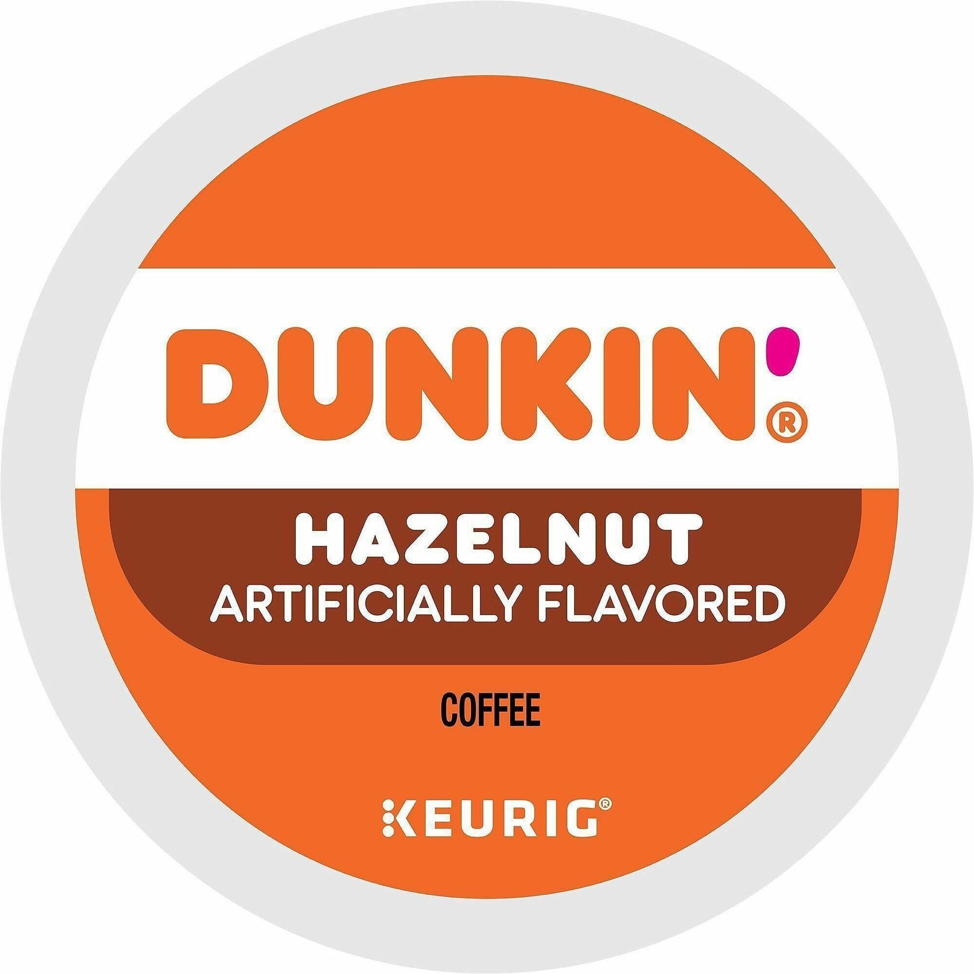 Dunkin' Donuts® K-Cup Hazelnut Coffee - Medium - 22 K-Cup - K-Cup - Hazelnut, Original Blend - 4 / Carton