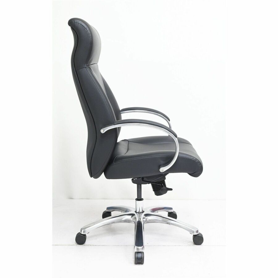 Lorell Pike High Back Executive Chair - High Back - Black - Polyurethane - Armrest - 1 Each