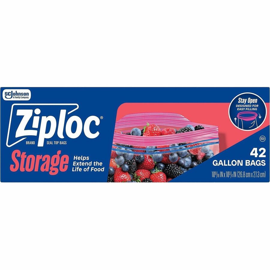 Ziploc® Stand-Up Storage Bags - Storage, Kitchen - 42/Box - 9 / Carton