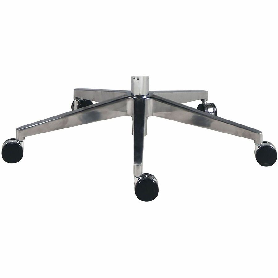 Lorell Fuerte Executive/Conference High-Back Chair with Polished Aluminum Arms - High Back - Black - Poly, Polyurethane - Armrest - 1 Each