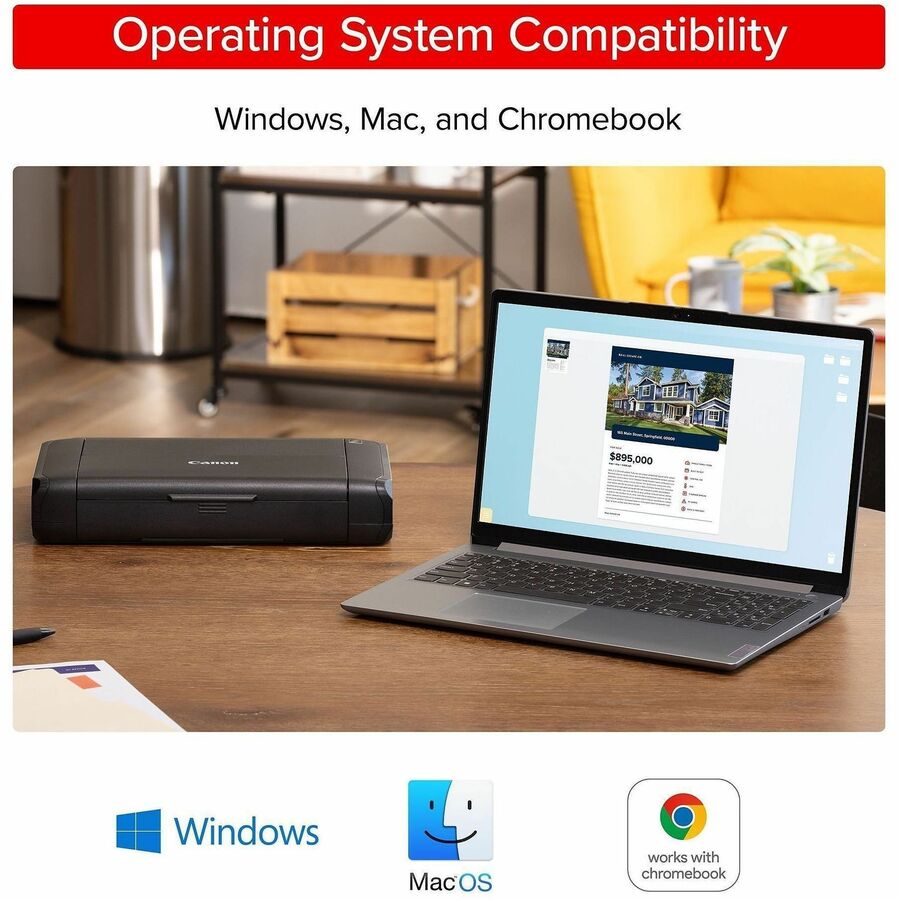 Canon PIXMA TR160 Portable Wired/Wireless Inkjet Printer - Color - 4800 x 1200 dpi Print - 50 Sheets Input - Wireless LAN - Apple AirPrint, Canon PRINT App, Mopria Print Service, Wi-Fi Direct, PIXMA Cloud Link, Canon Print Service Plug-in, Canon Creati...