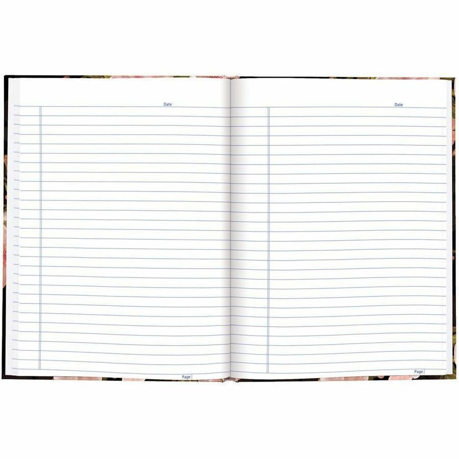 Blueline Cherry Tree Lane Notebook - 192 Pages - Ruled Margin - 9 1/4" x 7 1/4" Sheet Size - Cherry Tree Lane Cover - Smooth, Hard Cover, Sturdy, Self-adhesive Tab, Index Sheet, Acid-free Paper, Durable - Recycled - 1 Each