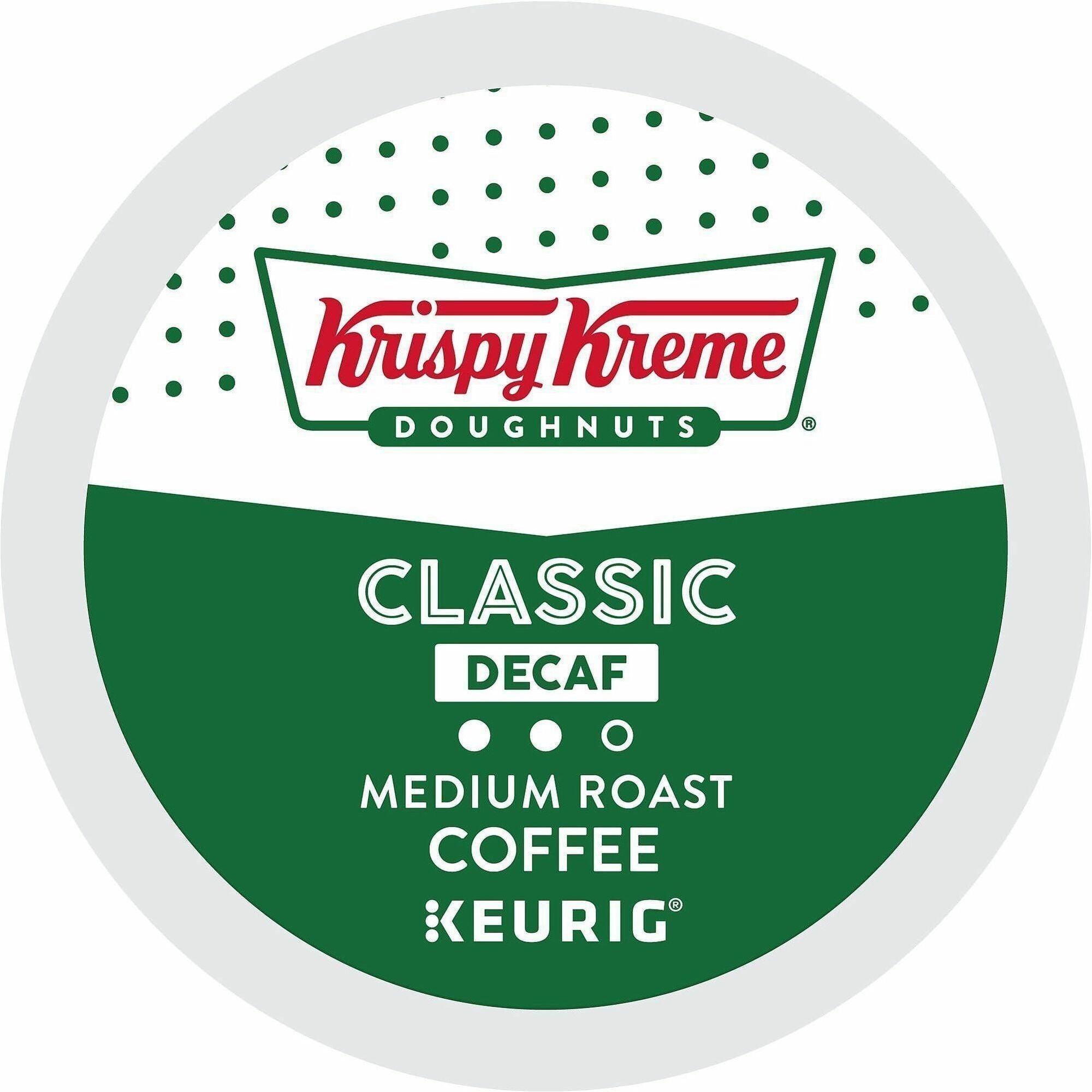 Krispy Kreme Doughnuts® K-Cup, Pod Classic Decaf Coffee - Compatible with Keurig Brewer - Medium - 24 K-Cup - K-Cup, Pod - Classic - Decaffeinated - 4 / Carton