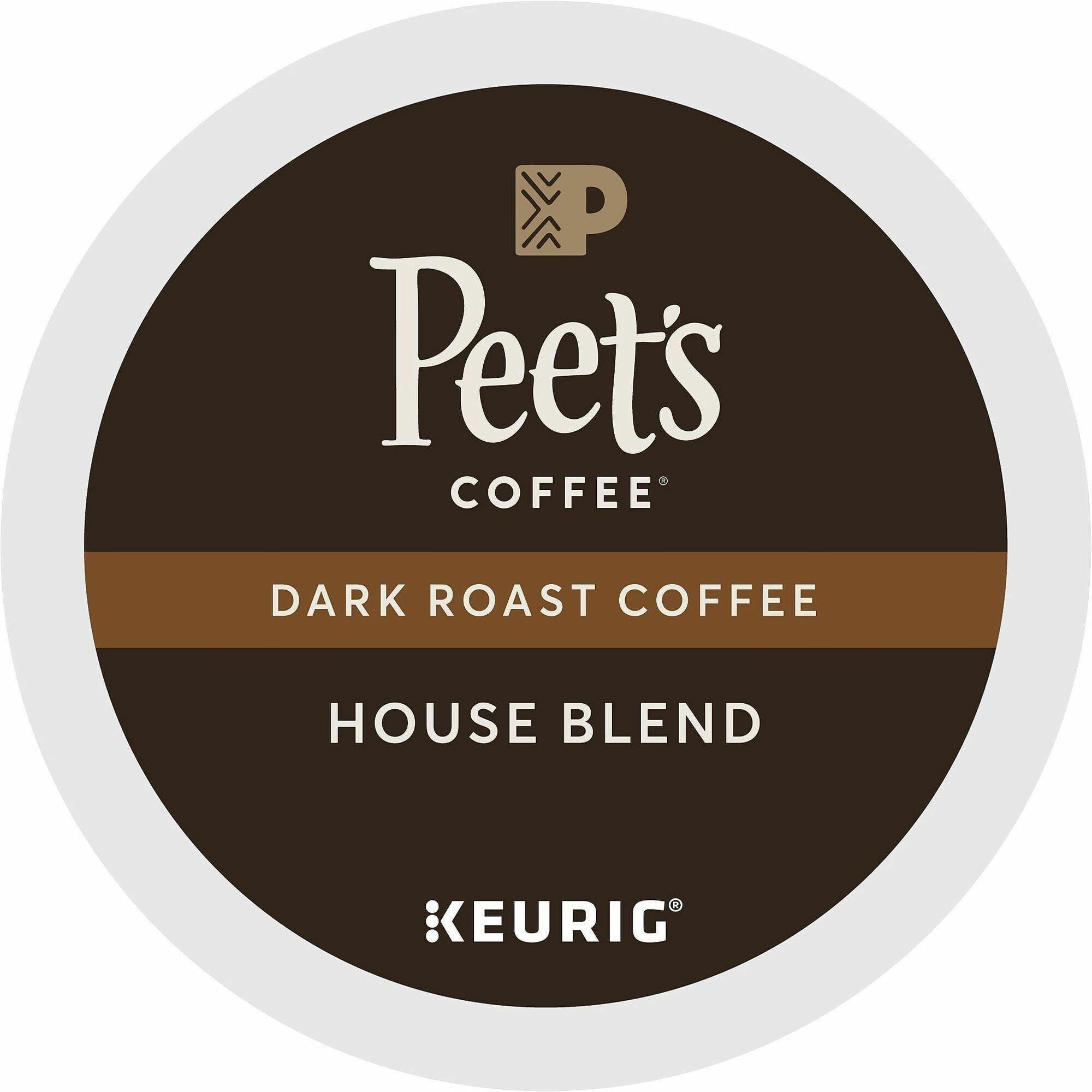Peet's Coffee® K-Cup House Blend Coffee - Compatible with Keurig Brewer - Dark - 22 K-Cup - K-Cup - House Blend - 4 / Carton