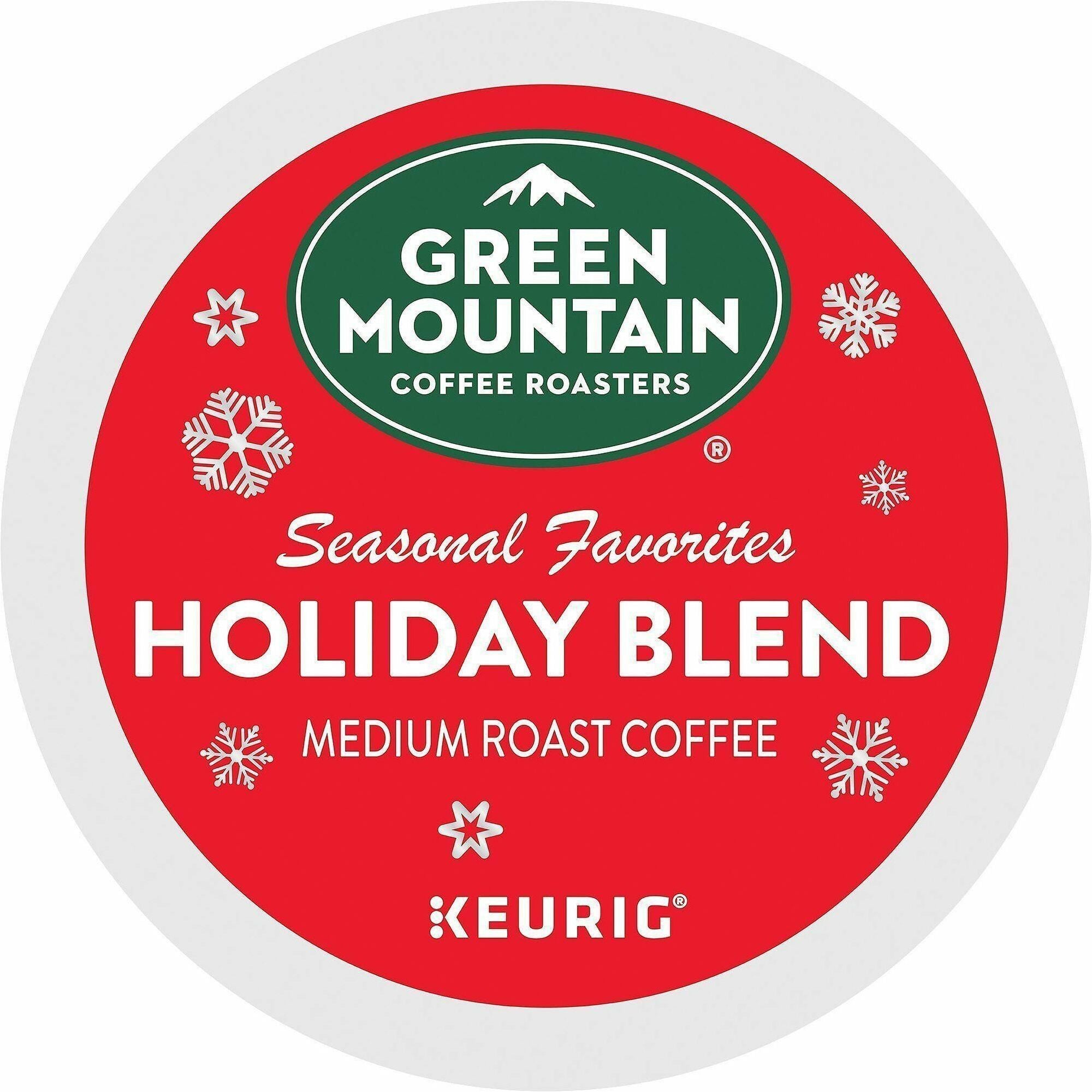Green Mountain Coffee Roasters® K-Cup, Pod Holiday Blend Coffee - Compatible with Keurig Brewer - Medium - 24 K-Cup - K-Cup, Pod - Holiday Blend - 4 / Carton