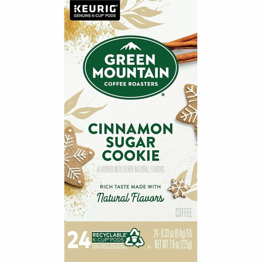 Green Mountain Coffee Roasters® K-Cup, Pod Cinnamon Sugar Cookie Coffee - Compatible with Keurig K-Cup Brewer - Light - 24 K-Cup - K-Cup, Pod - Cinnamon Sugar Cookie - 4 / Carton