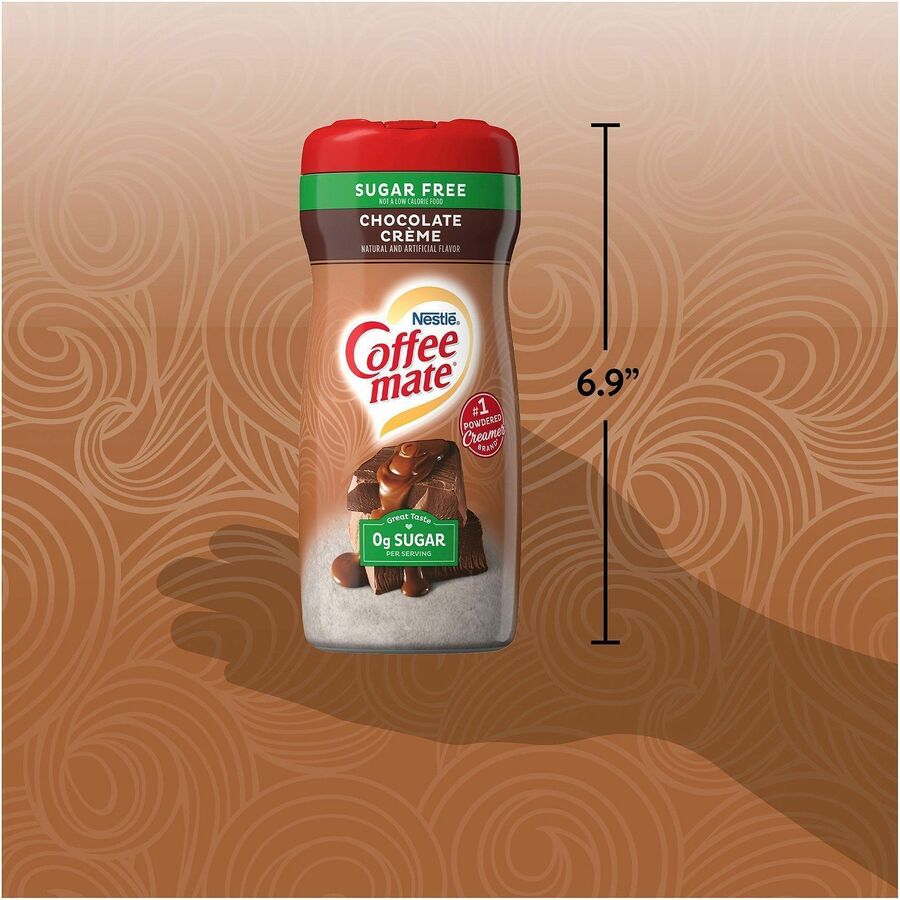 Coffee mate Sugar Free Chocolate Creamer - Chocolate Crème Flavor - 0.64 lb (10.20 oz) - 140 ServingCanister - 6 / Carton
