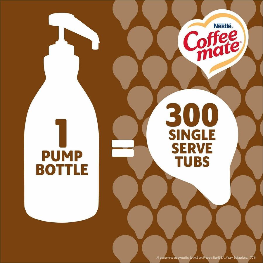 Coffee mate Liquid Pump Flavored Creamer - Snickers, Chocolate, Nut, Caramel Flavor - 50.72 fl oz (1.50 L) - 300 Serving - 2 / Carton