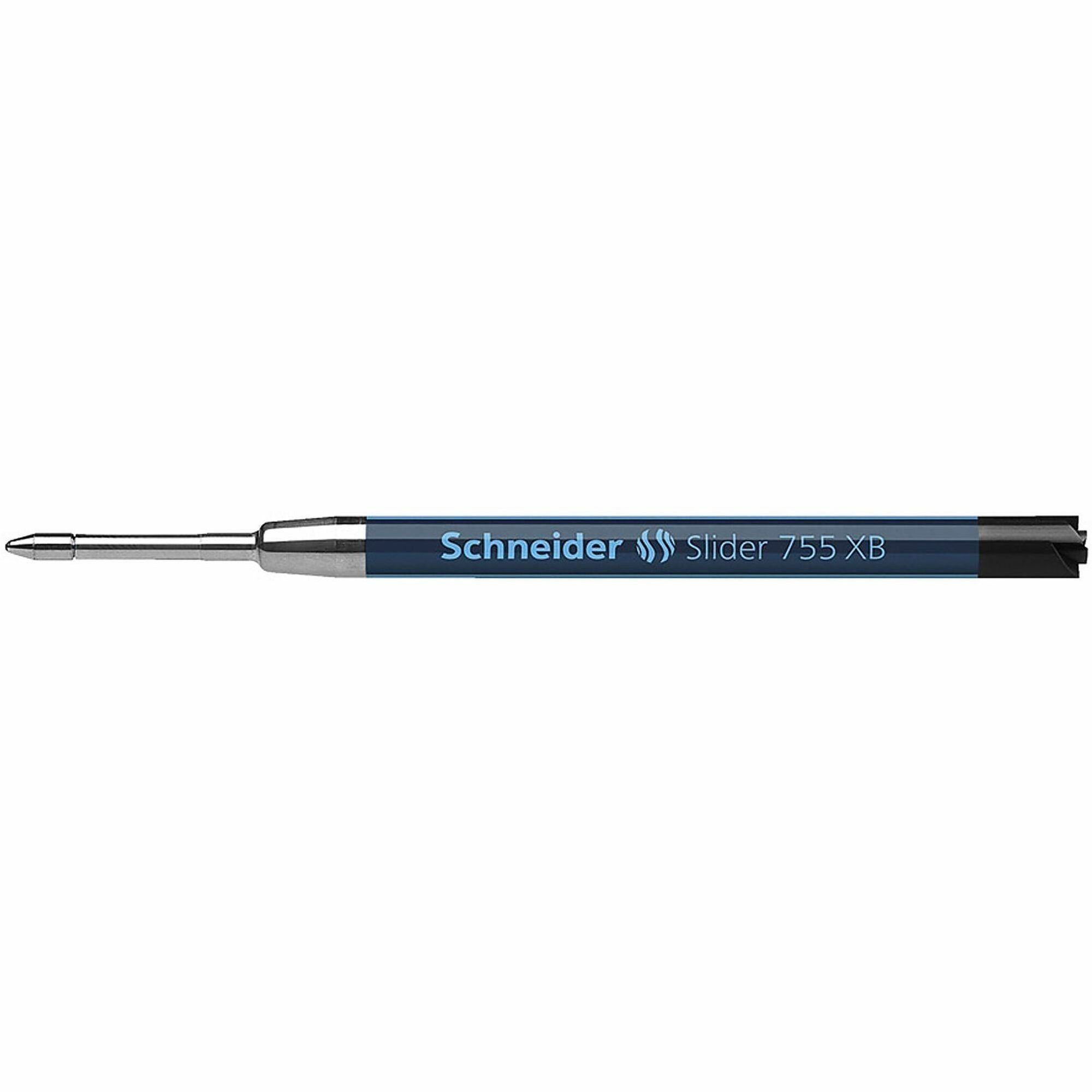 Rediform Schneider Slider 755 XB (ExtraBroad) Pen Refills - 1.40 mm , Extra Broad Point - Black Ink - Water Proof, Quick-drying Ink, Smooth Writing, Wear Resistant, Stainless Steel Tip, Smudge Proof, Metal Tip, Smooth Gliding Ink, Smear Resistant - 1 Each
