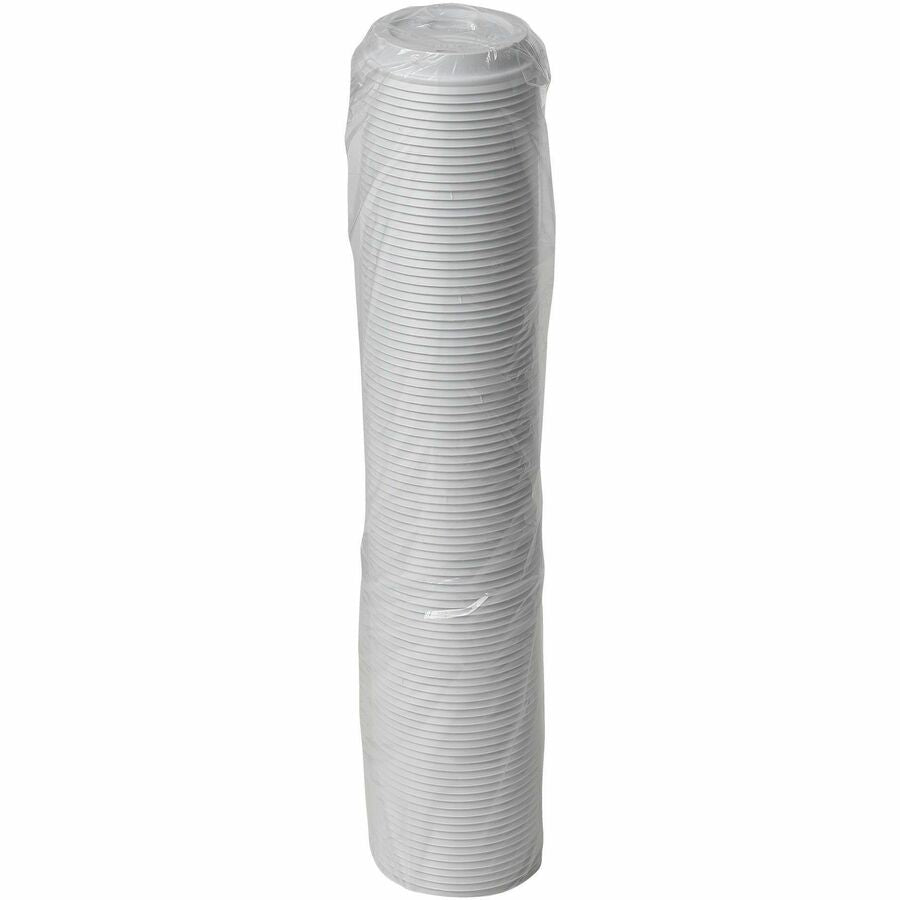 Dixie Hot Cup Lid - Dome - Plastic - White - 100 Lids/Pack - 10 / Carton
