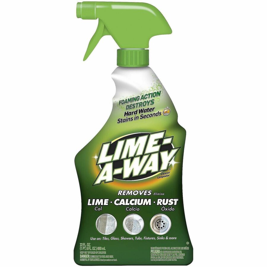 Lime-A-Way Liquid Cleaner - For Multipurpose - Liquid - 22 fl oz (0.7 quart) - Recommended For: Limescale Remover, Calcium Deposit Remover, Stain Remover, Hard Water Remover, Rust Remover - Unscented, Easy to Use - Green Spray Bottle - 6 / Carton