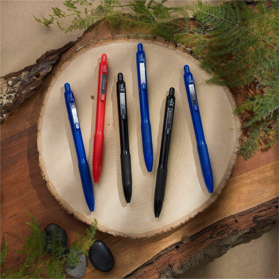 Zebra Pen Z-Grip Retractable Ballpoint Pens - 1 mm, Medium Pen Point - Retractable - Blue Ink - School, Home, Journaling - 1 Dozen