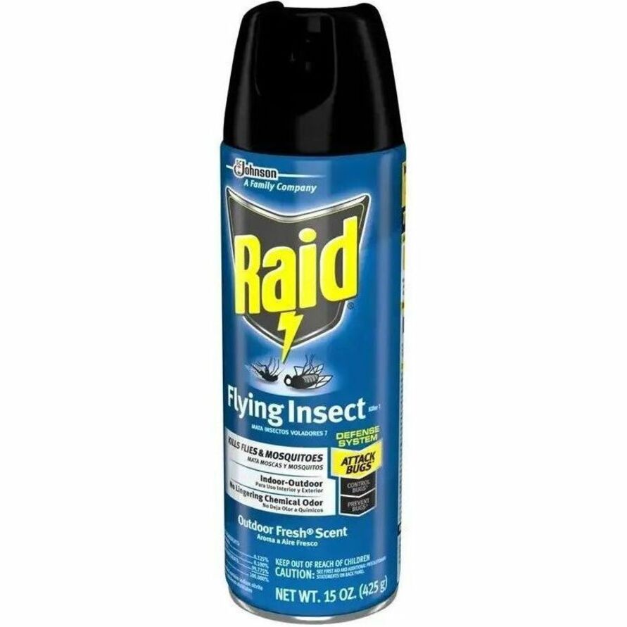 Raid Flying Insect Spray - Spray - Kills Flies, Mosquitoes, Gnats, Hornet, Moths, Fruit Fly, Wasp, Yellow Jacket, Boxelder Bug, Asian Ladybeetle - 15 fl oz - Off White - 1 Each