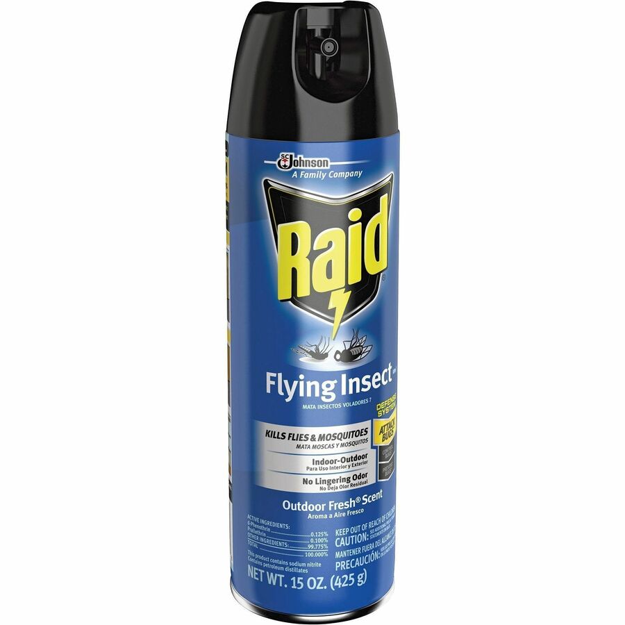 Raid Flying Insect Spray - Spray - Kills Flies, Mosquitoes, Gnats, Hornet, Moths, Fruit Fly, Wasp, Yellow Jacket, Boxelder Bug, Asian Ladybeetle - 15 fl oz - Off White - 1 Each