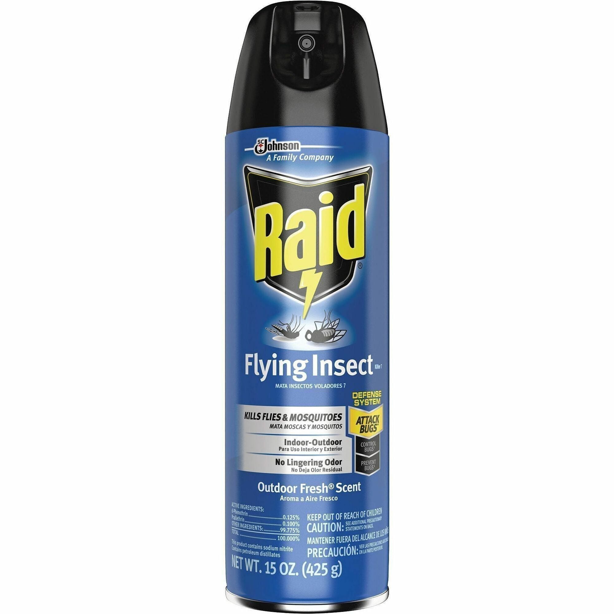 Raid Flying Insect Spray - Spray - Kills Flies, Mosquitoes, Gnats, Hornet, Moths, Fruit Fly, Wasp, Yellow Jacket, Boxelder Bug, Asian Ladybeetle - 15 fl oz - Off White - 1 Each