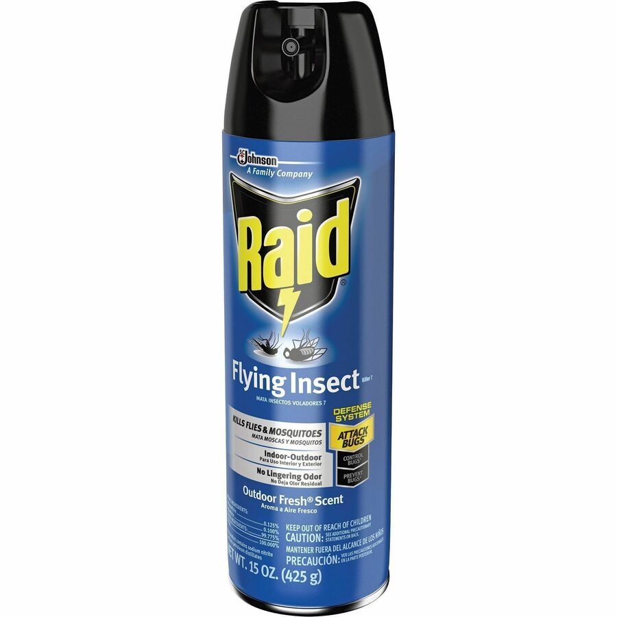 Raid Flying Insect Spray - Spray - Kills Flies, Mosquitoes, Gnats, Hornet, Moths, Fruit Fly, Wasp, Yellow Jacket, Boxelder Bug, Asian Ladybeetle - 15 fl oz - Off White - 1 Each