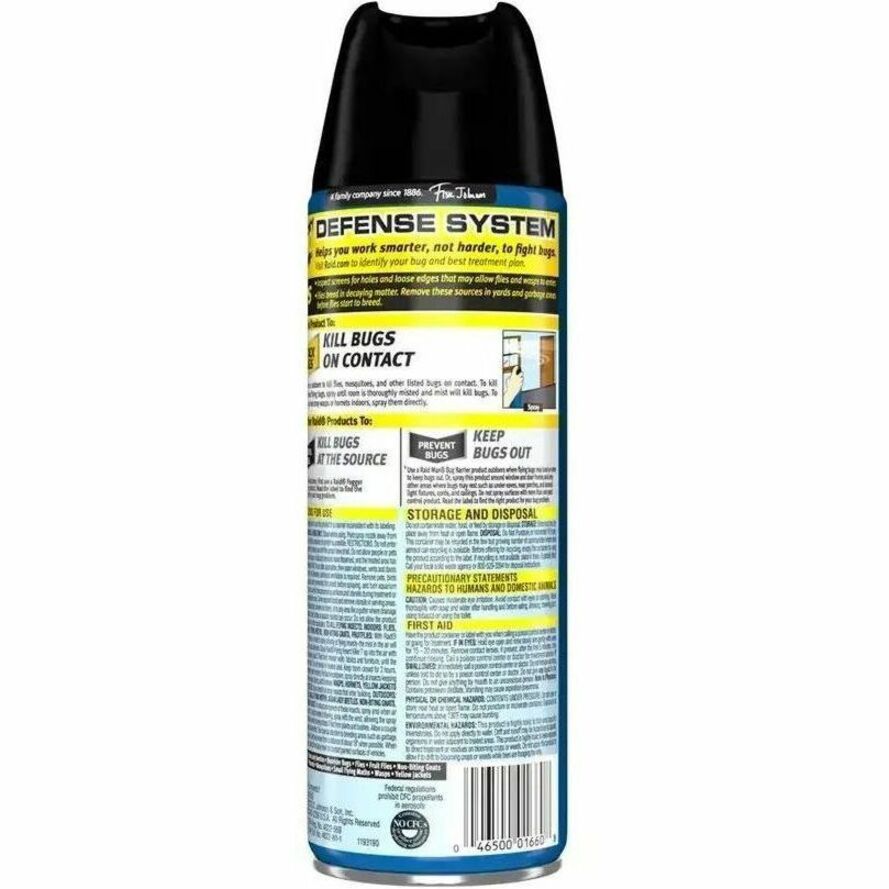 Raid Flying Insect Spray - Spray - Kills Flies, Mosquitoes, Gnats, Hornet, Moths, Fruit Fly, Wasp, Yellow Jacket, Boxelder Bug, Asian Ladybeetle - 15 fl oz - Off White - 1 Each