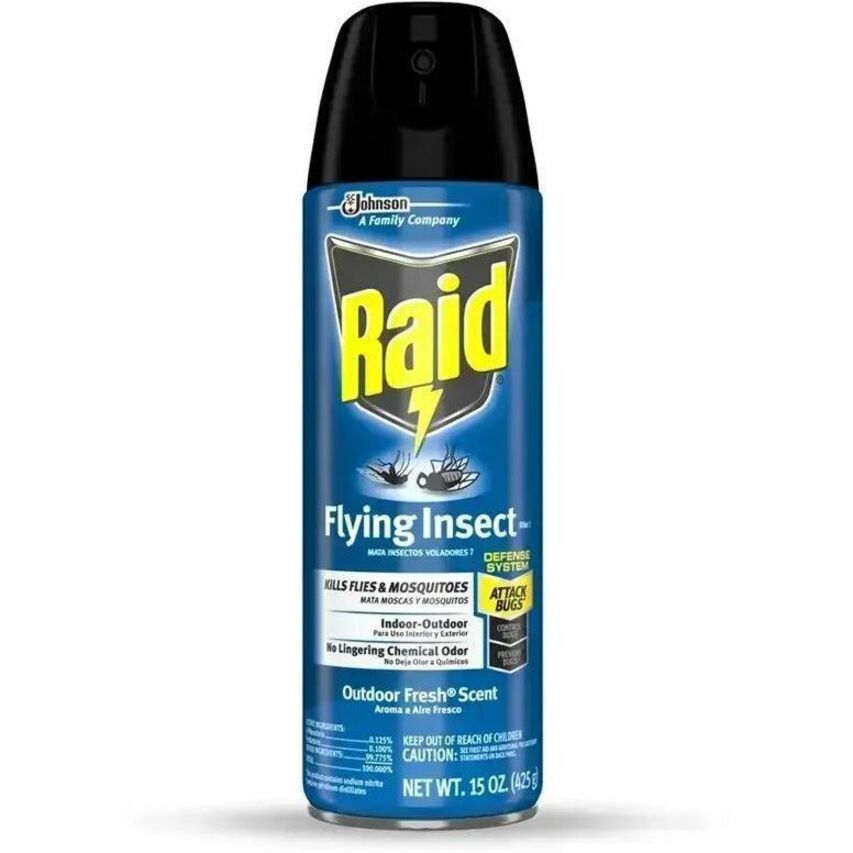 Raid Flying Insect Spray - Spray - Kills Flies, Mosquitoes, Gnats, Hornet, Moths, Fruit Fly, Wasp, Yellow Jacket, Boxelder Bug, Asian Ladybeetle - 15 fl oz - Off White - 1 Each