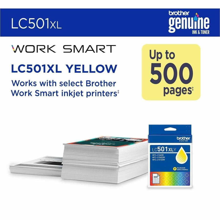 Brother Original High (XL) Yield Inkjet Ink Cartridge - Yellow - 1 Each - 500 Pages