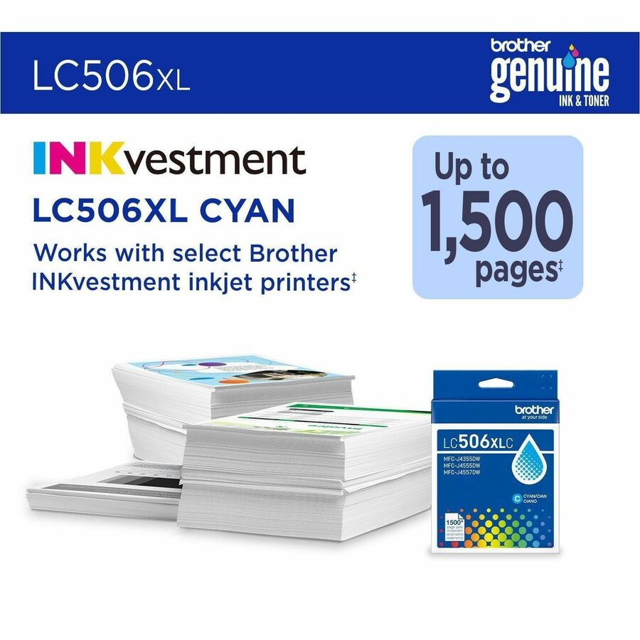 Brother Original High (XL) Yield Inkjet Ink Cartridge - Cyan - 1 Each - 1500 Pages