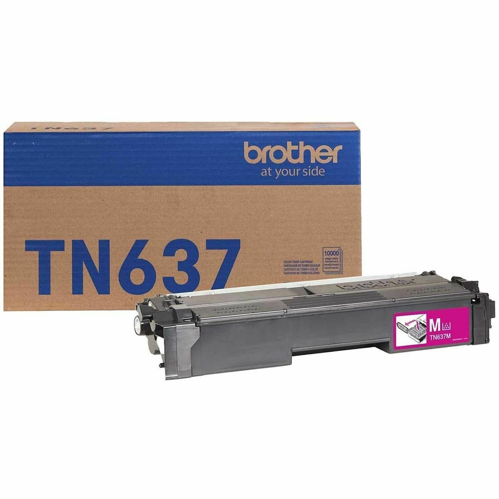 Brother TN637M Original Ultra High Yield Laser Toner Cartridge - Magenta - 1 Each - 10000 Pages