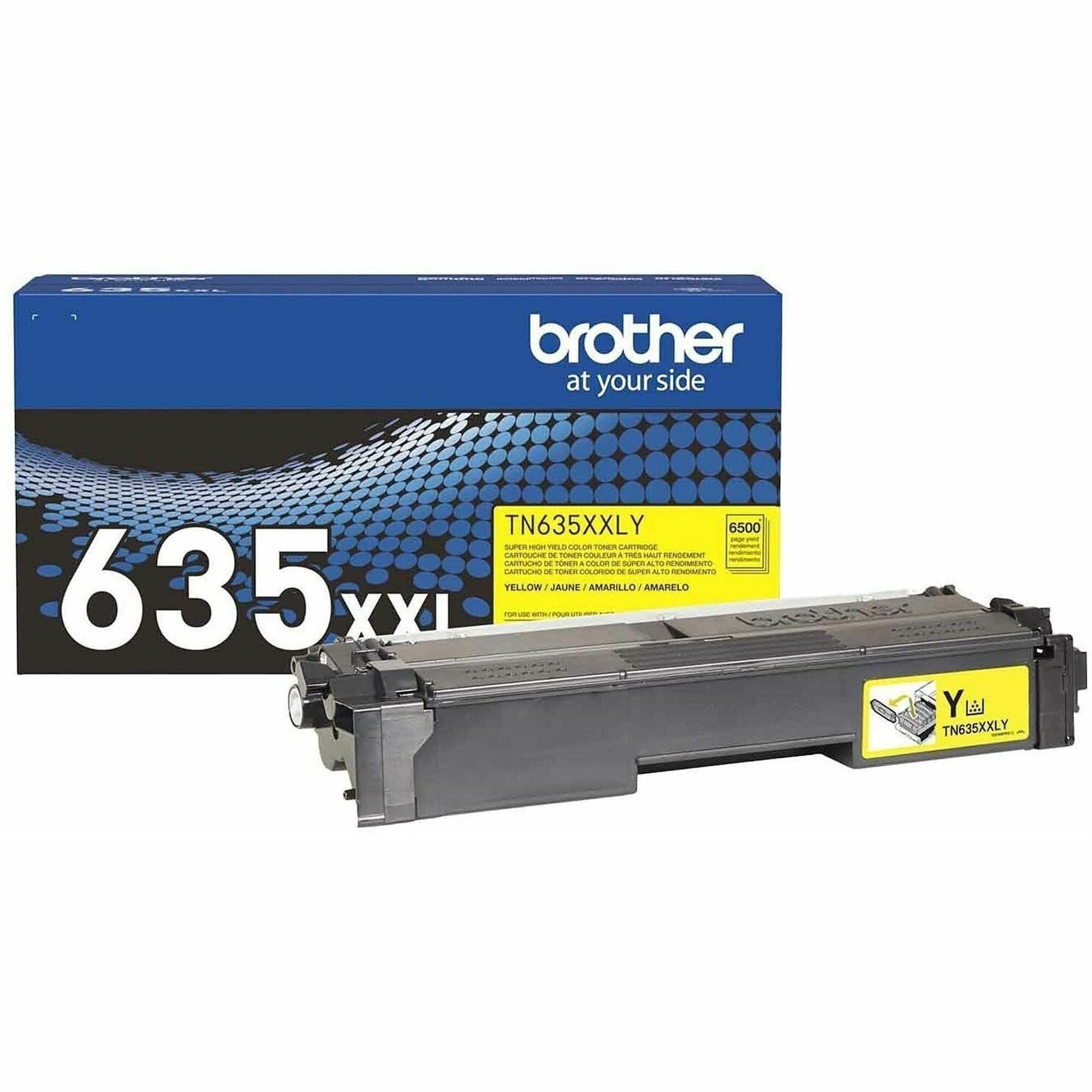 Brother TN635XXLY Original Super High Yield Laser Toner Cartridge - Yellow - 1 Each - 6,500 pages