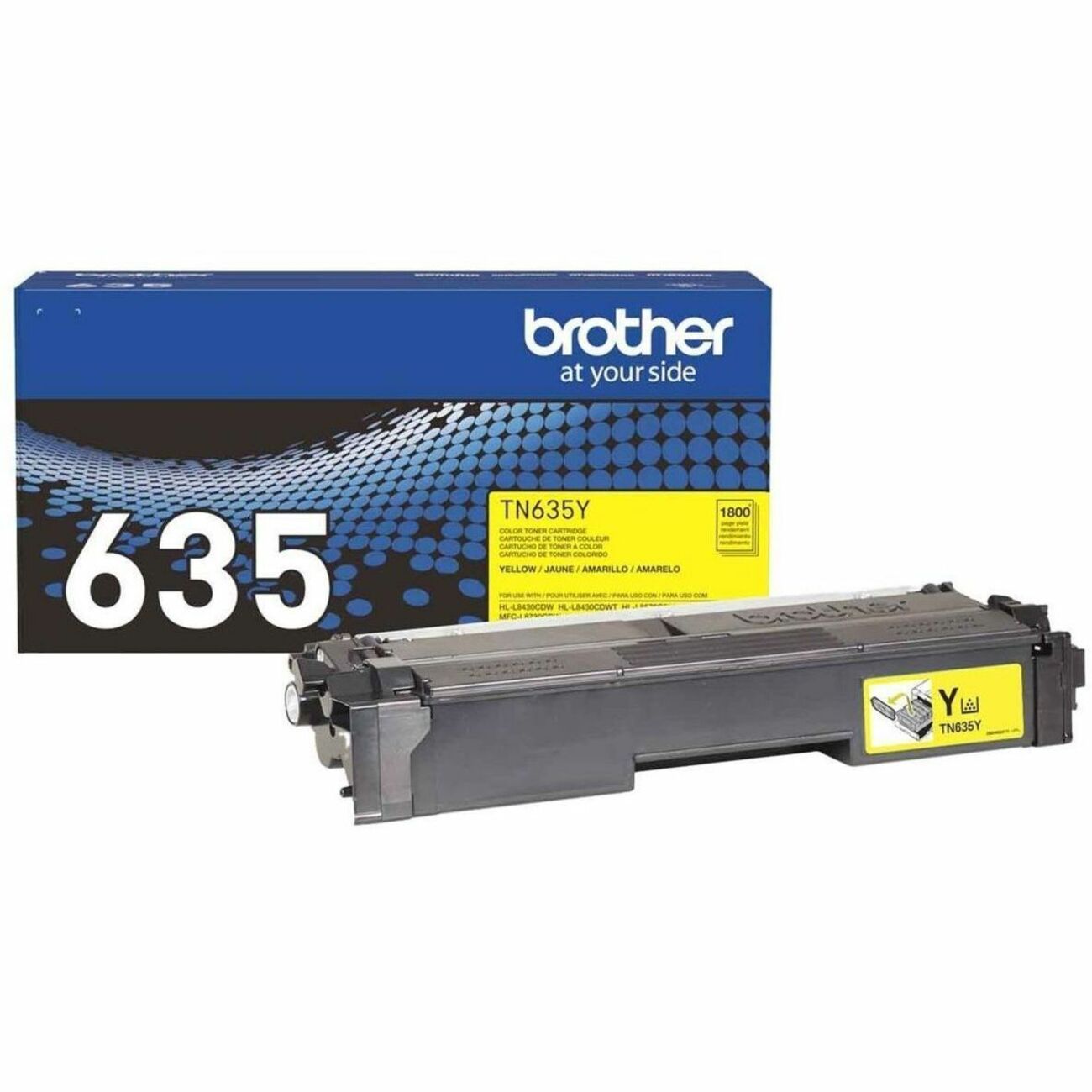 Brother TN635Y Original Standard Yield Laser Toner Cartridge - Yellow - 1 Each - 1800 Pages