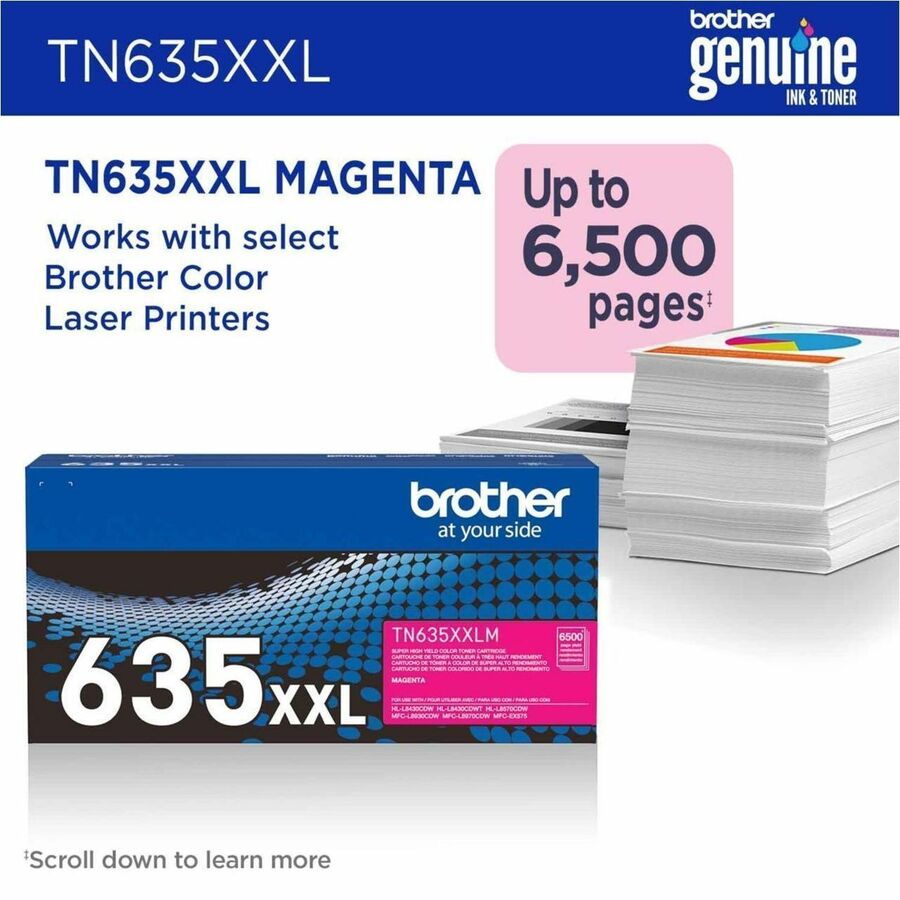 Brother Original Super High Yield Laser Toner Cartridge - Magenta - 1 Each - 6500 pages