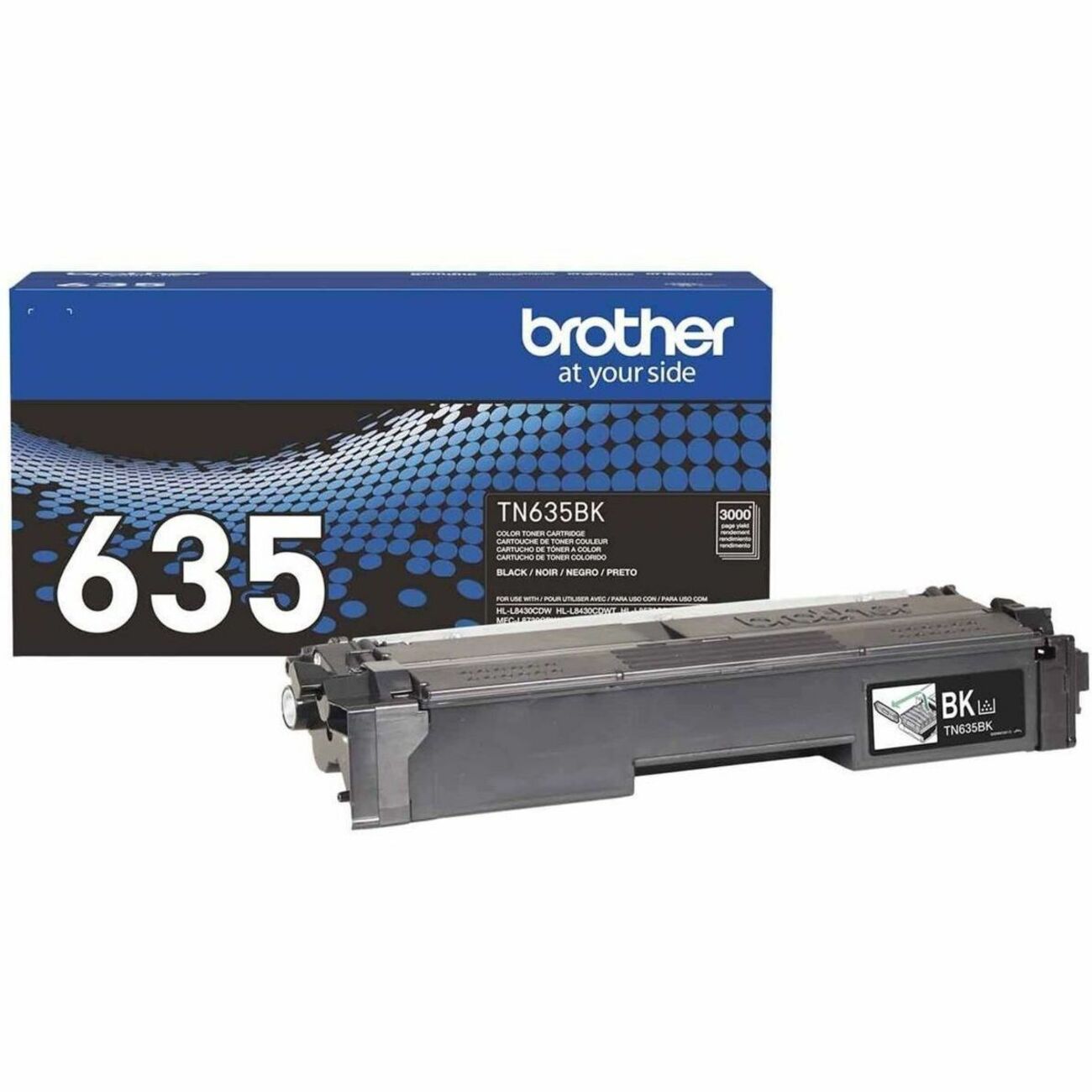 Brother TN635BK Original Standard Yield Laser Toner Cartridge - Black - 1 Each - 3000 Pages