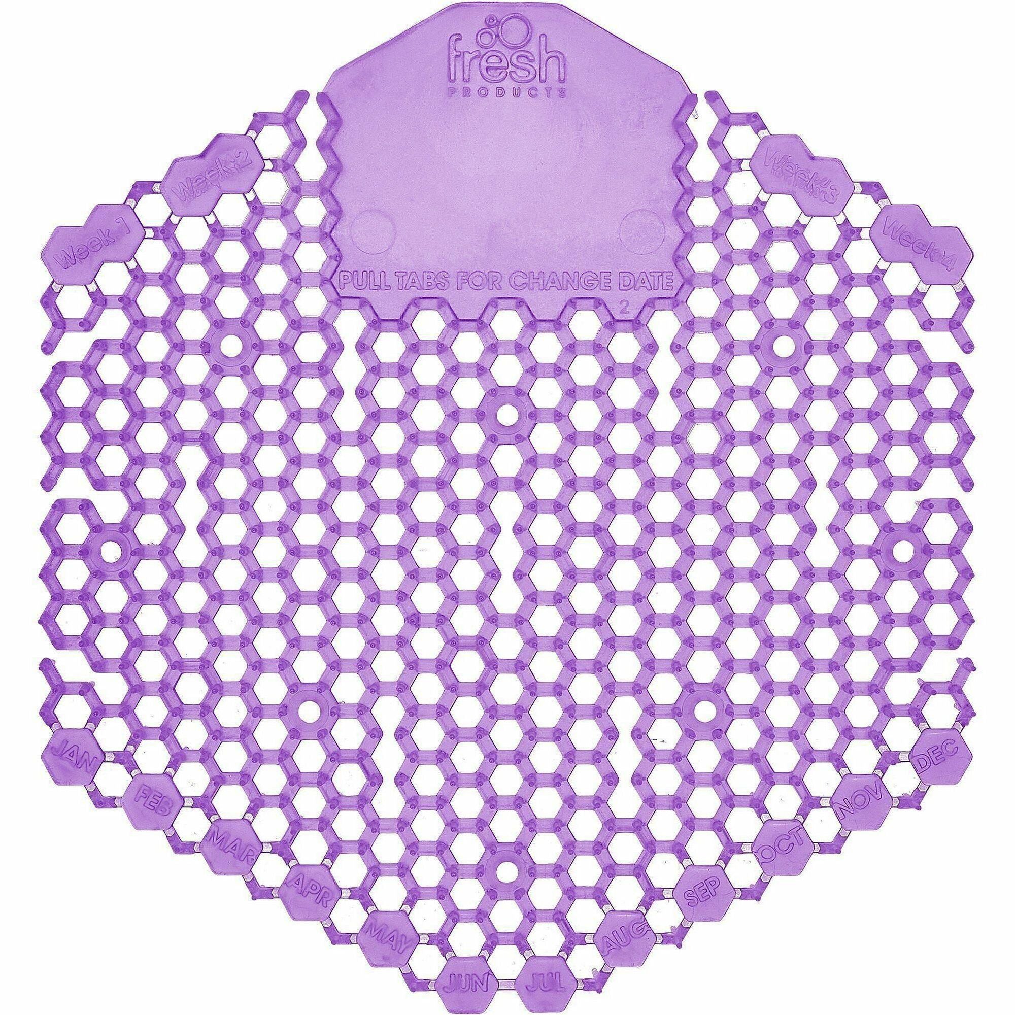 Fresh Products Wave 3D Urinal Screen - Lasts upto 30 Days - Odor Control, Dual Sided Design - 10/Box - 6 / Carton - Lavender