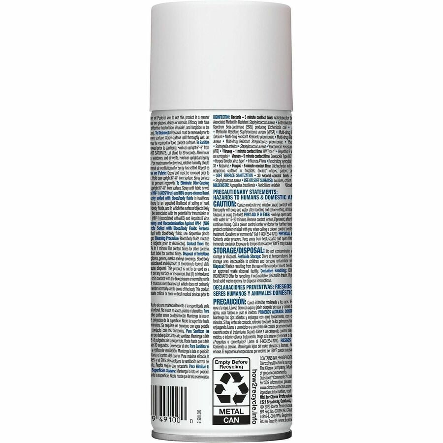 Clorox Healthcare Citrace Hospital Disinfect/Deodorizer - For Multi Surface, Multipurpose - Ready-To-Use - Spray, Aerosol - 14 fl oz (0.4 quart) - Citrus Scent - Recommended For: Bacteria Remover, Odor Remover, Virus Remover, Fungi Remover, Mold Remove...