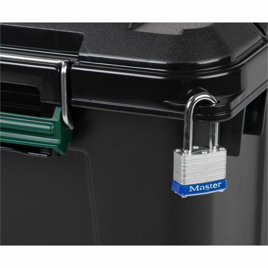 Remington Heavy-Duty Storage Container - External Dimensions: 30" Length x 16" Width x 15.3" Height - 75 lb - 20.50 gal - Lid, Buckle Latch Closure - Heavy Duty - Stackable - Polypropylene, Metal, Plastic - Black, Green - For Clothes, Document, Food St...