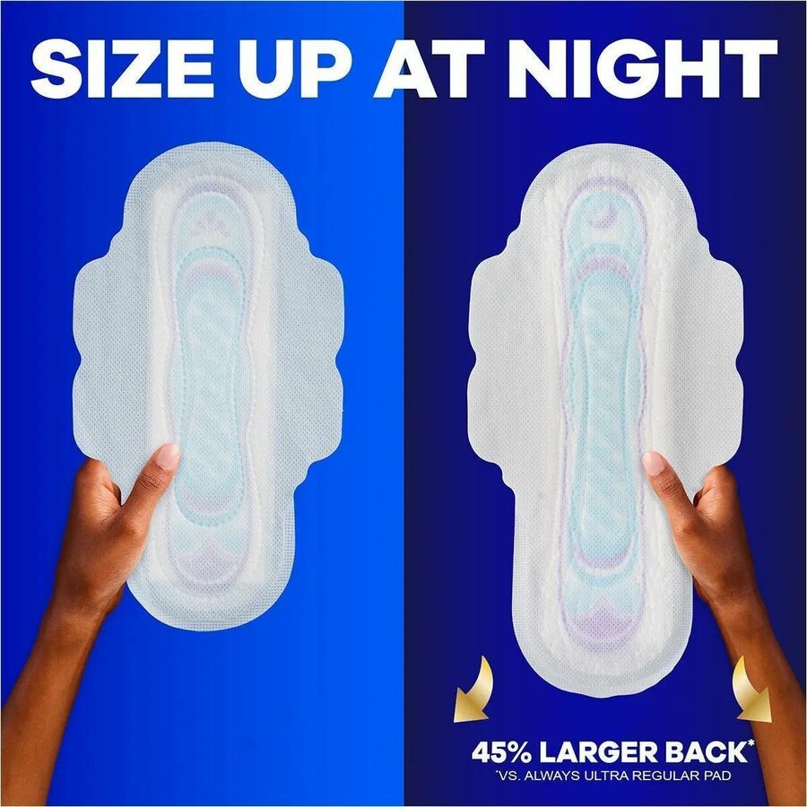 Always Flexi-Wing Ultra Thin Pads - Size 2 - With Wings - Super - Anti-leak, Unscented, Odor-absorbing, Comfortable - 3 / Carton