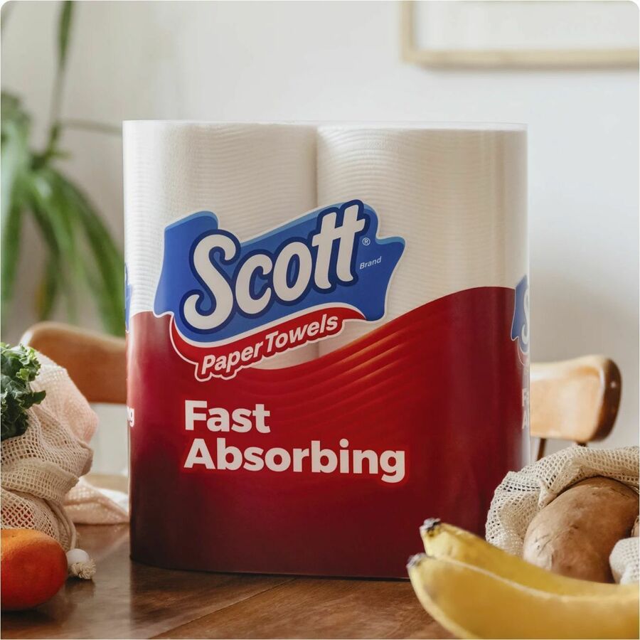 Scott Choose-A-Sheet Paper Towels - 108 Sheets/Roll - White - Paper - 6 Rolls Per Container Rolls - 4 / Carton