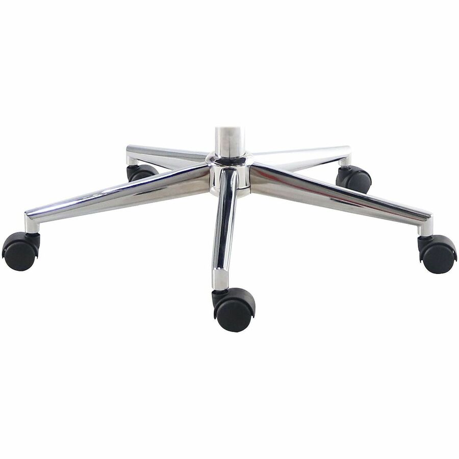 Lorell Tempo Modern Mid-Back Manager Chair - Chrome Frame Material - Mid Back - Black - Leather, Chrome - Armrest - 1 Each