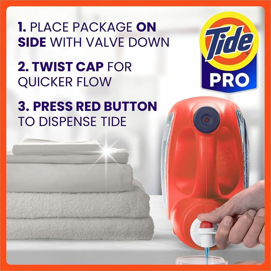Tide Liquid Laundry Detergent - For Multipurpose - Ready-To-Use - Liquid - 170 fl oz (5.3 quart) - 129 Loads - Recommended For: Stain Remover - Orange - 4 / Carton