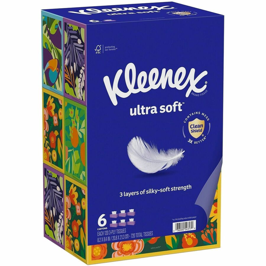 Kleenex Ultra Soft Tissues - 3 Ply - White - 6 / Pack