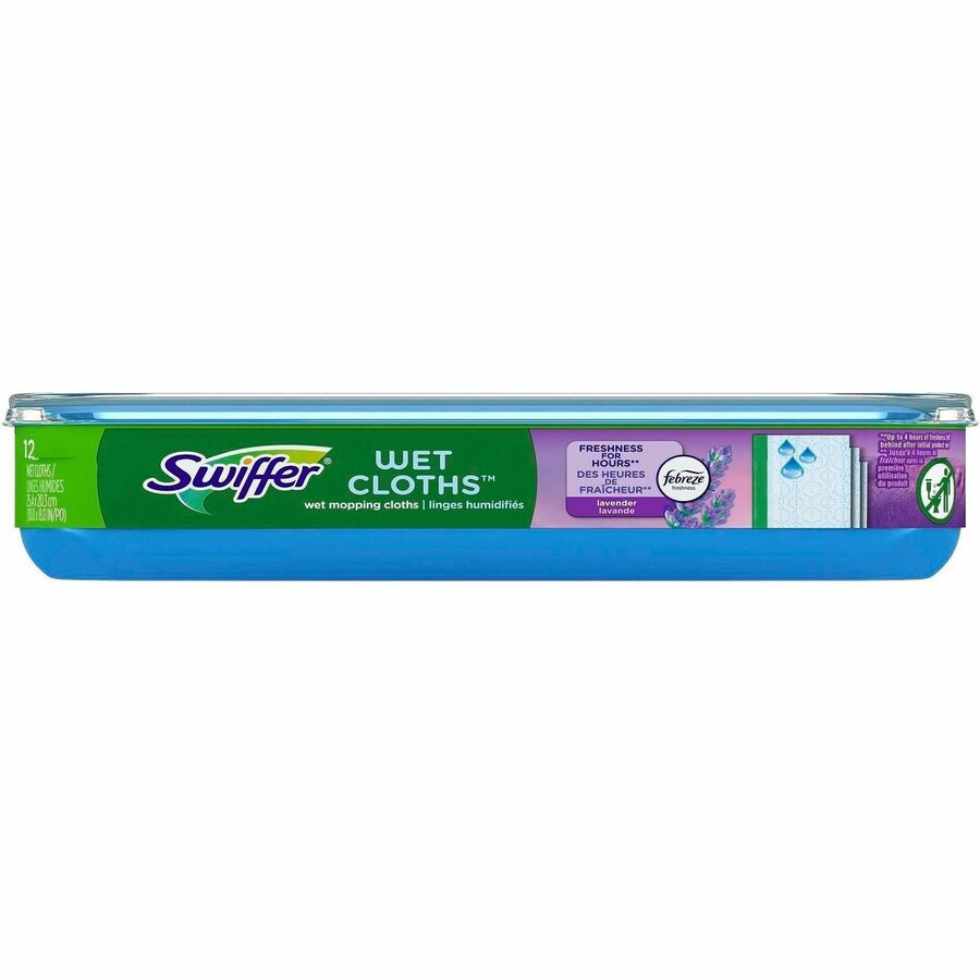 Swiffer Sweeper Wet Mop Cloths - Lavender Scent - 8" Width x 10" Length - Textured - White - 36 / Carton