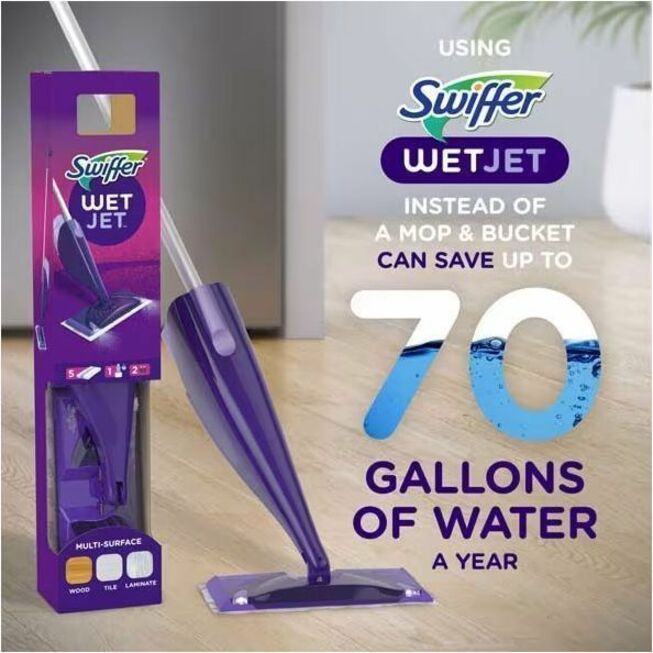 Swiffer WetJet Allin1 Mop System - Absorbent - Purple - 1 Carton