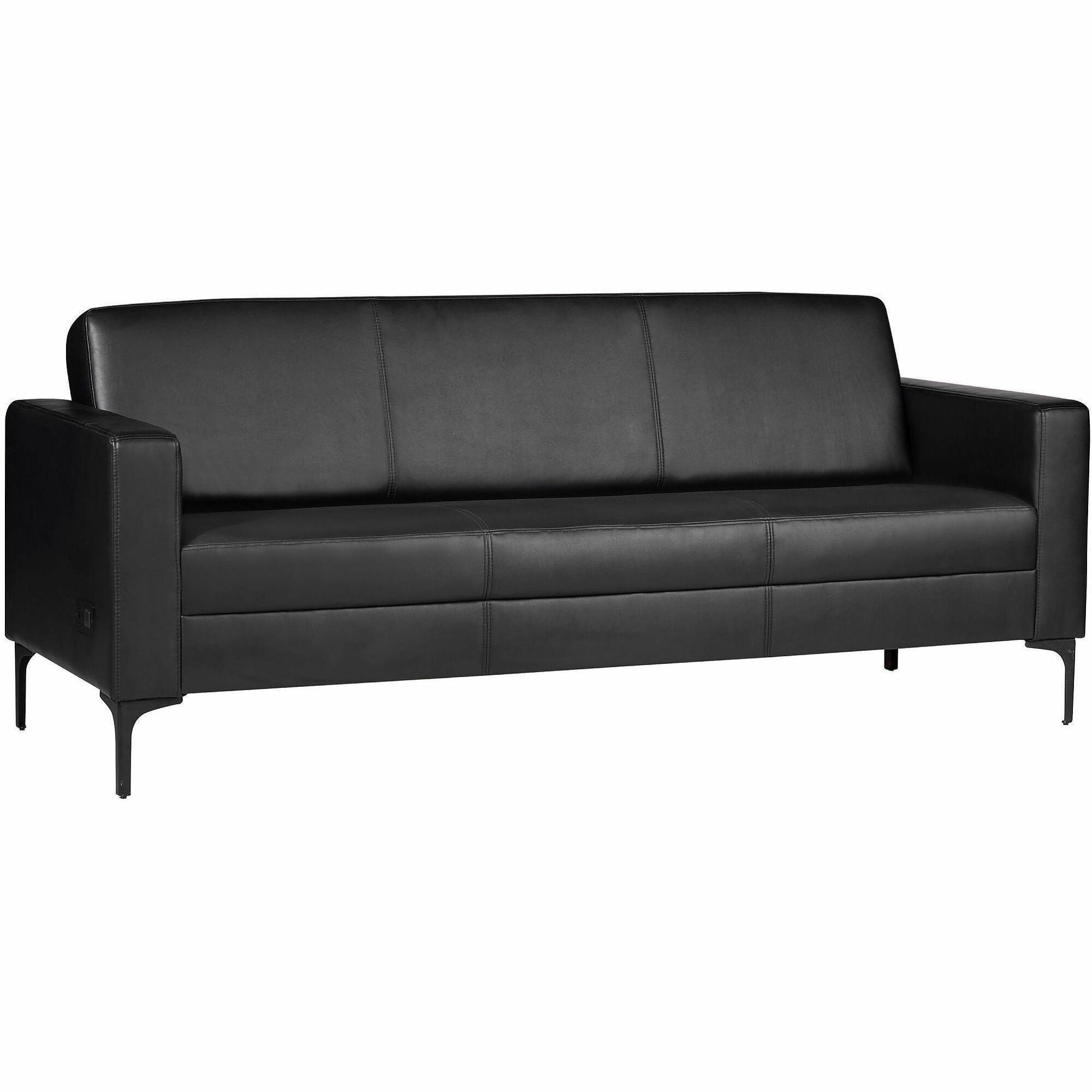 Lorell Clarke Sofa with Antimicrobial Upholstery and Power - 77.3" x 29.8" x 31" Overall Dimension - 1 Each