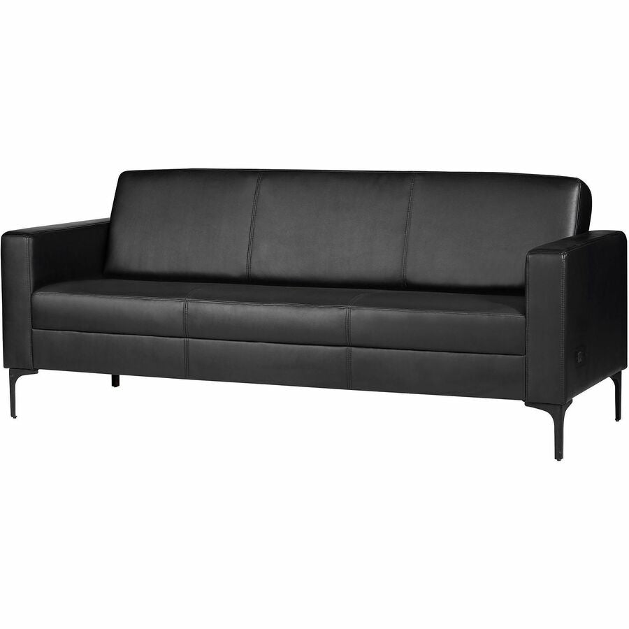 Lorell Clarke Sofa with Antimicrobial Upholstery and Power - 77.3" x 29.8" x 31" Overall Dimension - 1 Each