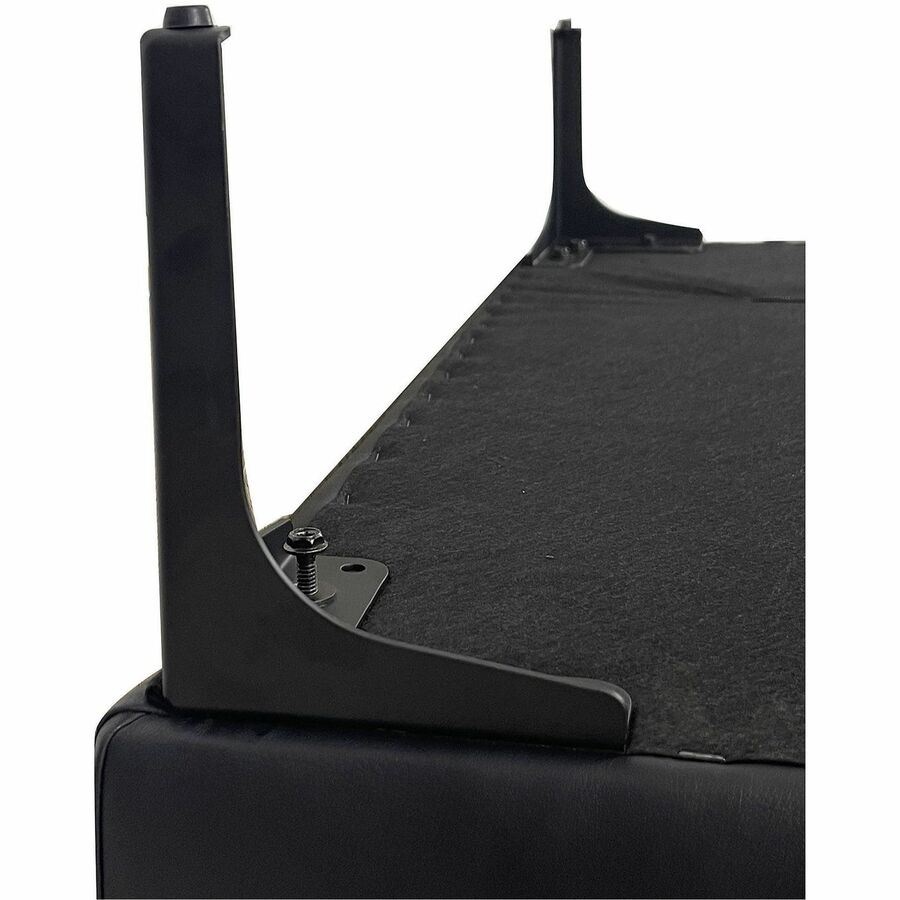 Lorell Soft-Seating Club Chair with Power Charging - Black - Vinyl - 1 Each