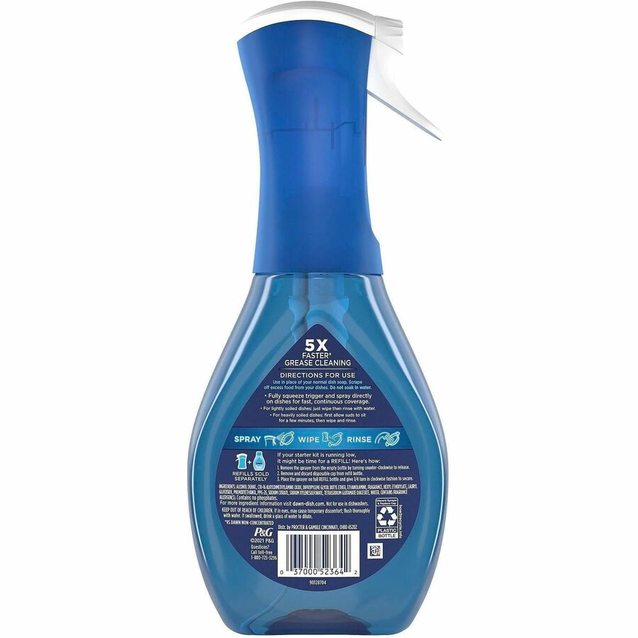 Dawn Powerwash Dish Spray - For Multipurpose - Spray - 16 fl oz (0.5 quart) - Fresh Clean Scent - Recommended For: Food Remover, Grease Remover, Grime Remover - Reusable, Refillable - Blue - 6 / Carton