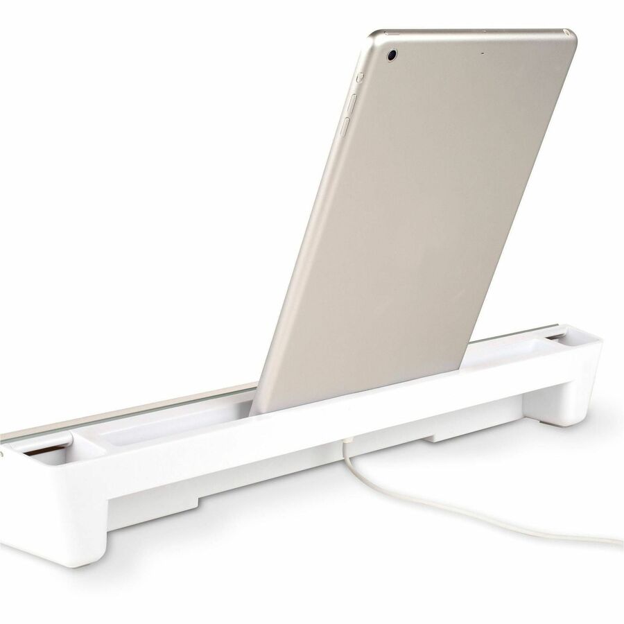 Quartet Flip-Top Glass Dry-Erase Desktop Pad - 18" (1.5 ft) Width x 6" (0.5 ft) Height - White Glass Surface - Desktop - Non-absorbent, Stain Resistant, Ghost Resistant, Scratch Resistant, Dent Resistant - 1 Each