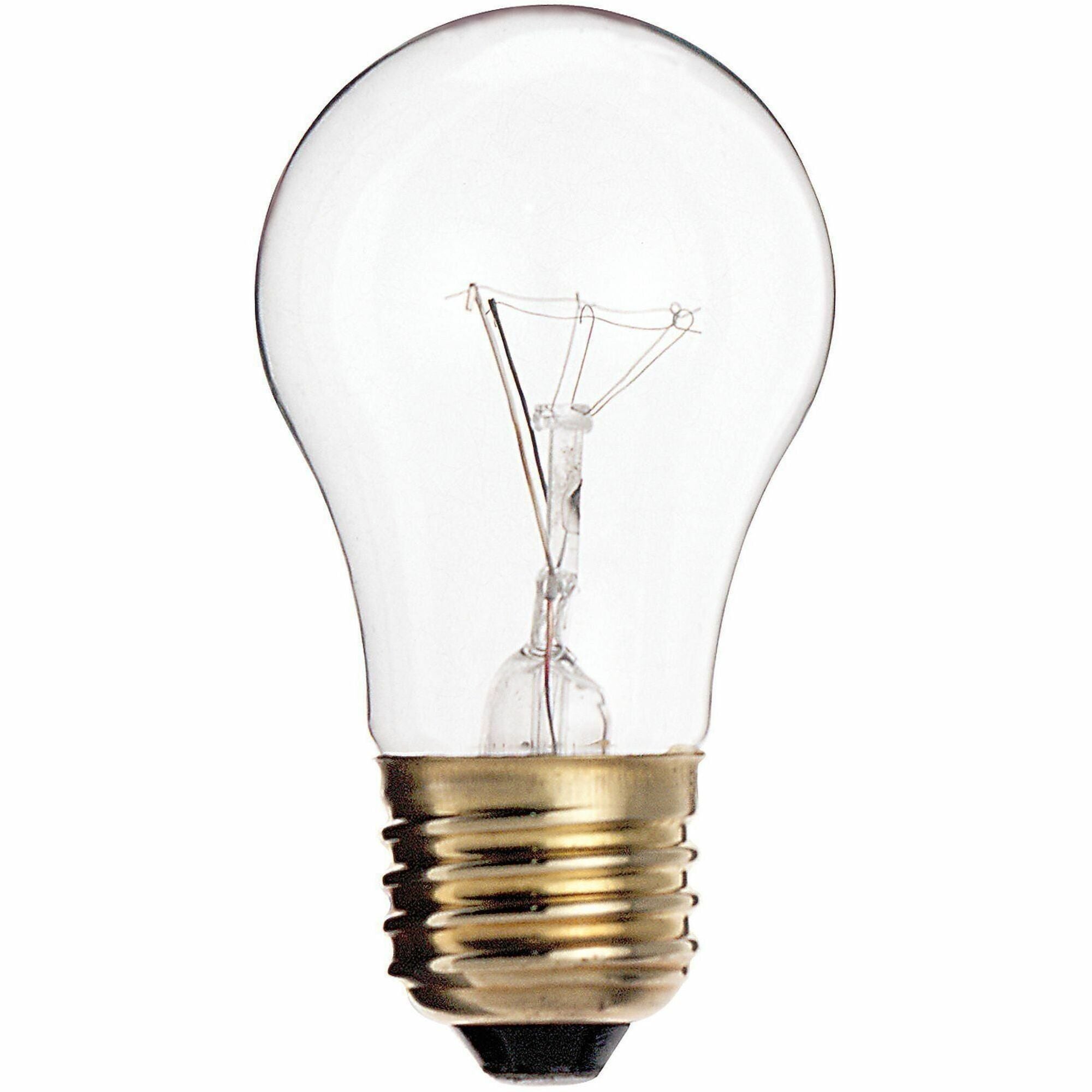 Satco A15 Appliance Light Bulb - 40 W - 130 V AC, 120 V AC - 225 lm - Warm White Light Color - E26 Base - 2500 Hour - 2700°K Color Temperature - 100 CRI - Dimmable - 1 Each