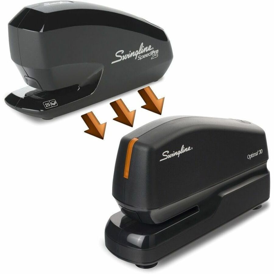 Swingline Optima 30 Electric Stapler - Staples Upto 30 Sheet - Full Strip - Staple Size: - 23/0.24" - Black - Plastic - 1 Each