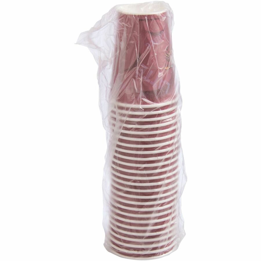 Solo 12 oz Bistro Design Hot Cups - 12 fl oz - Maroon - Poly Paper - Hot Drink, Coffee, Tea, Cocoa - 300 / Carton